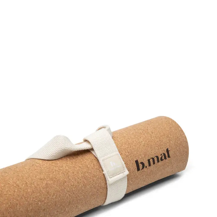 Cinturino porta tappetino yoga e fitness in cotone bianco