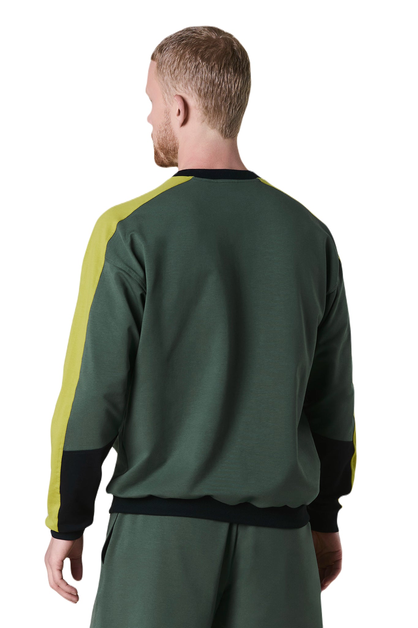 Felpa verde da uomo in cotone GOTS