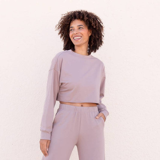 Felpa in cotone biologico da yoga corta - Jaya