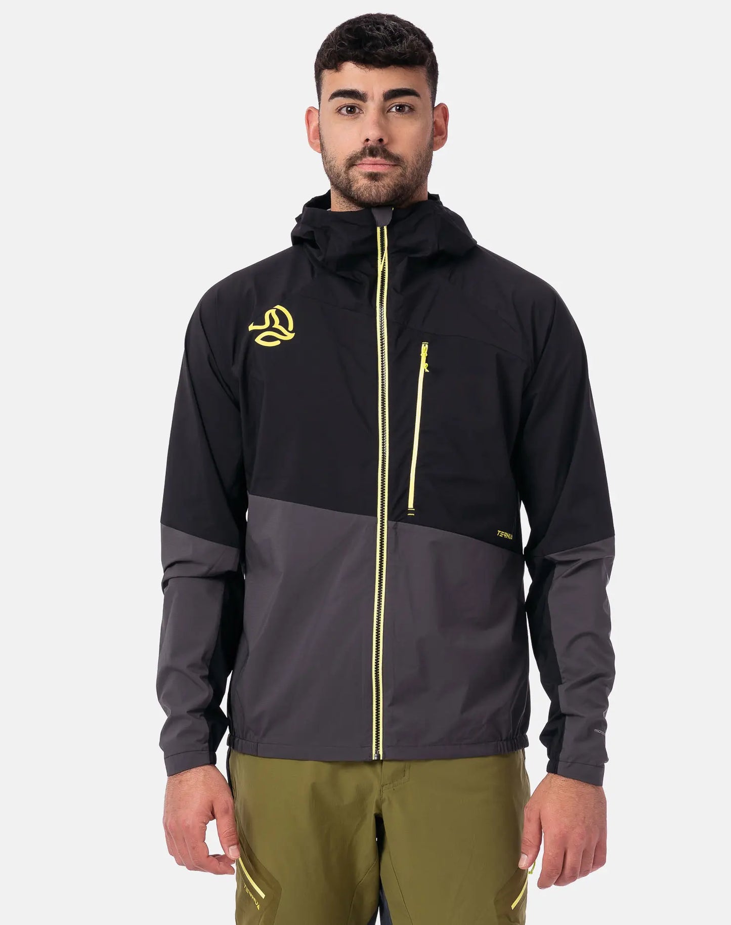 Giacca antivento Ternua da uomo nero e giallo