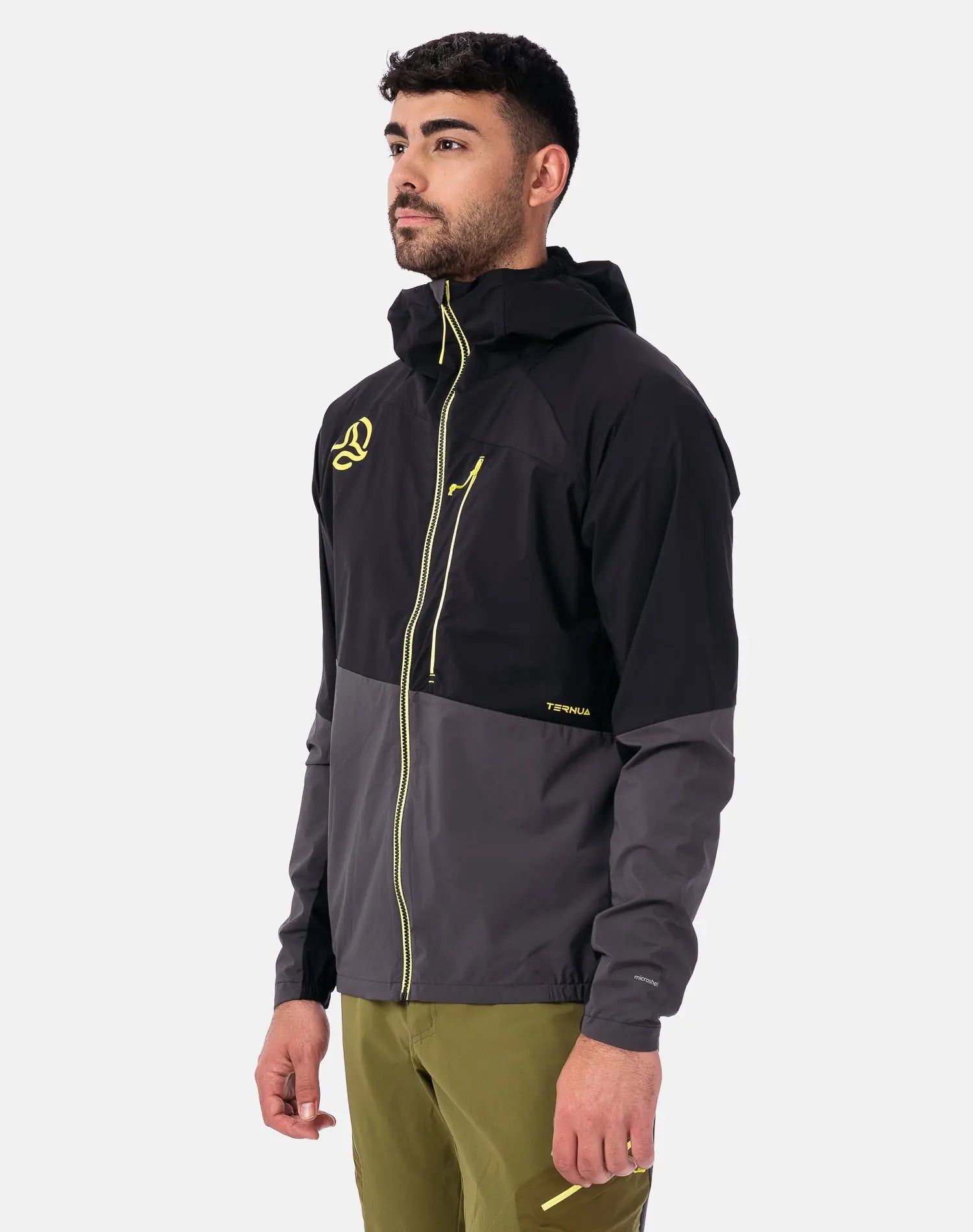 Giacca antivento Ternua da uomo nero e giallo