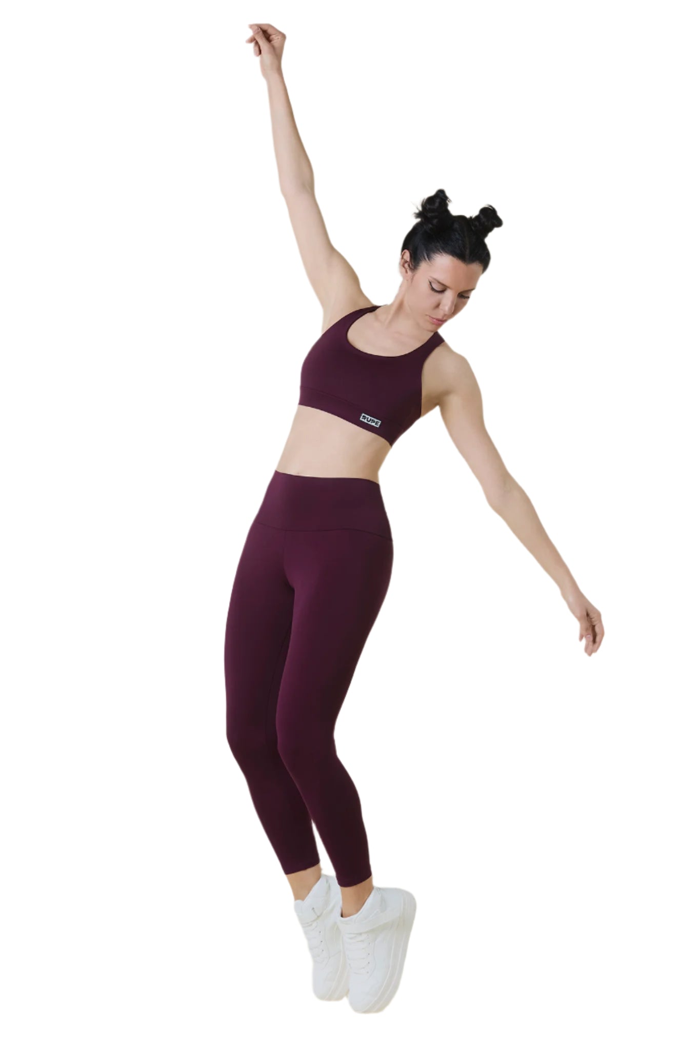 Legging abbinati a Top sportivo bordeaux rupe clothing