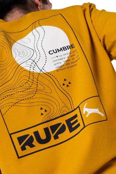 Vista da dietro della grafica con camoscio bianco e linee astratte