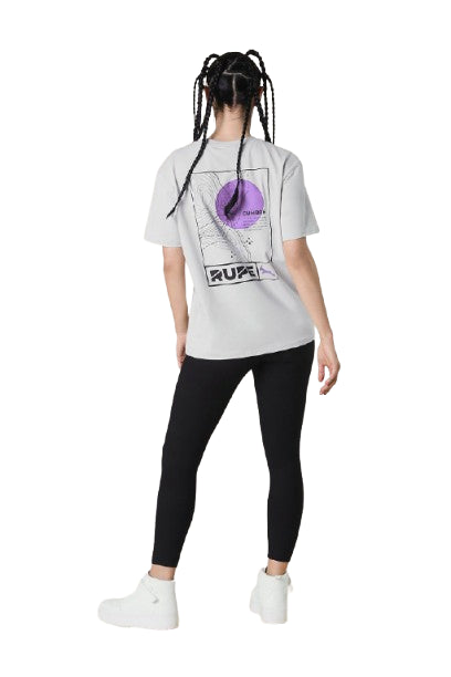 T-shirt unisex in cotone light grey purple