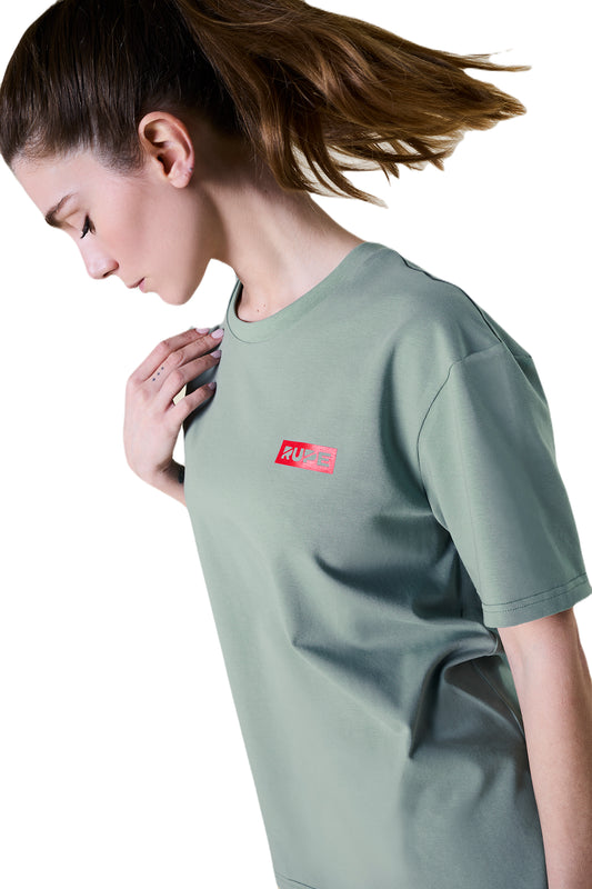 T-shirt colore dark mint da arrampicata e yoga