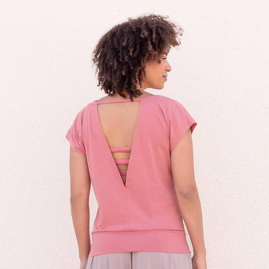 T-shirt con collo a V sulla schiena da yoga Smilla - Jaya