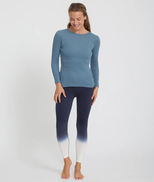 Maglietta da yoga donna a maniche lunghe in cotone Yoga Searcher MAUNA