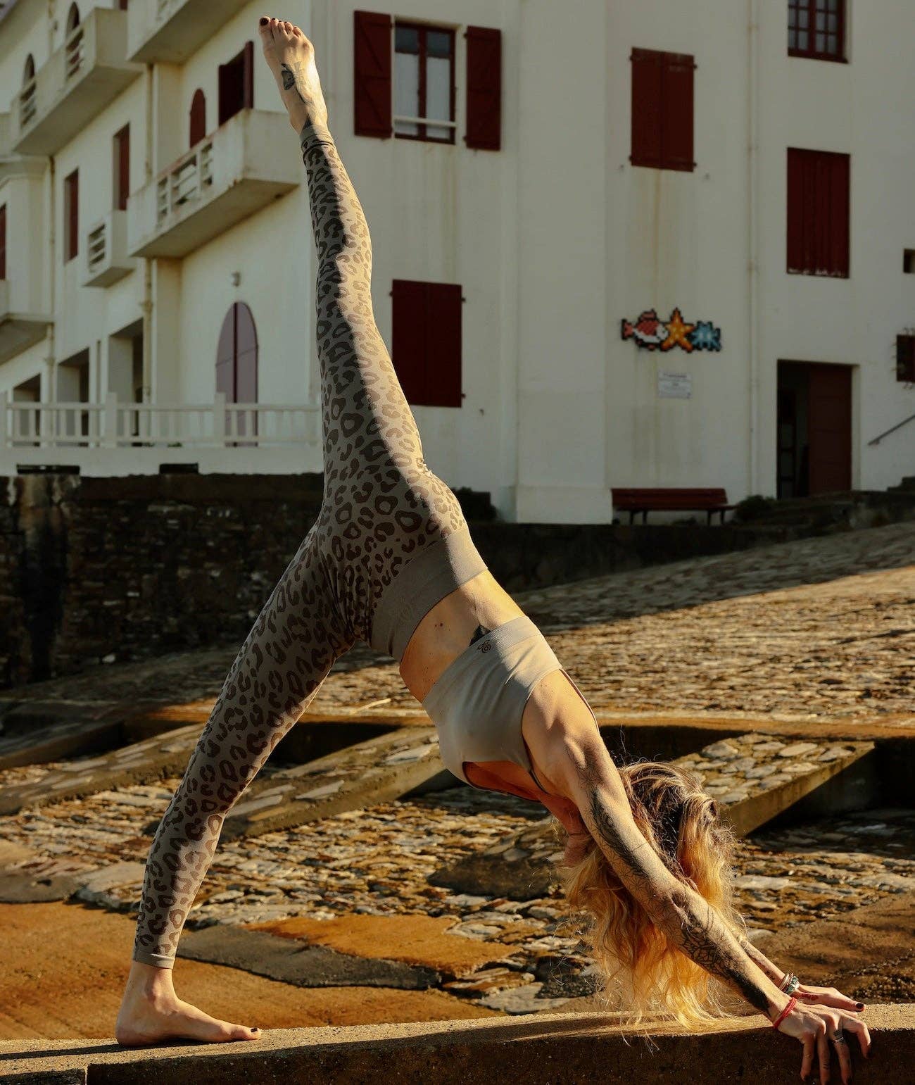 BIDAIA - Leggings da yoga con motivo leopardato