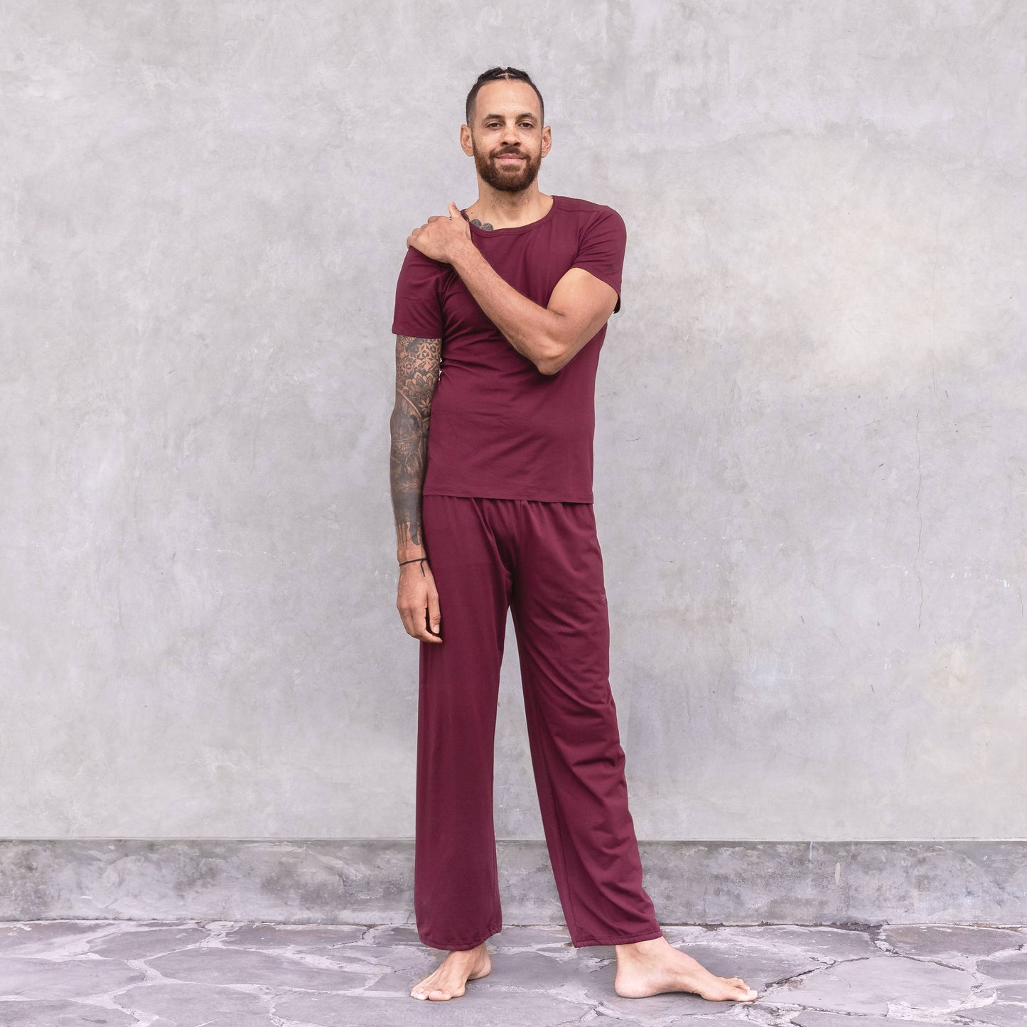 Maglietta da yoga aderente per uomo in cotone-lycra - Jaya