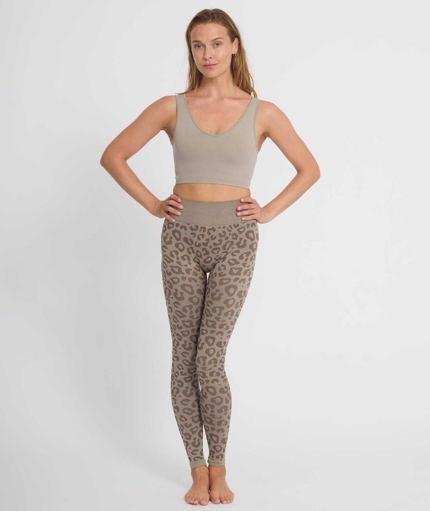 BIDAIA - Leggings da yoga con motivo leopardato