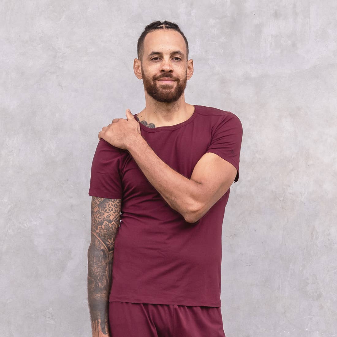 Maglietta da yoga aderente per uomo in cotone-lycra - Jaya