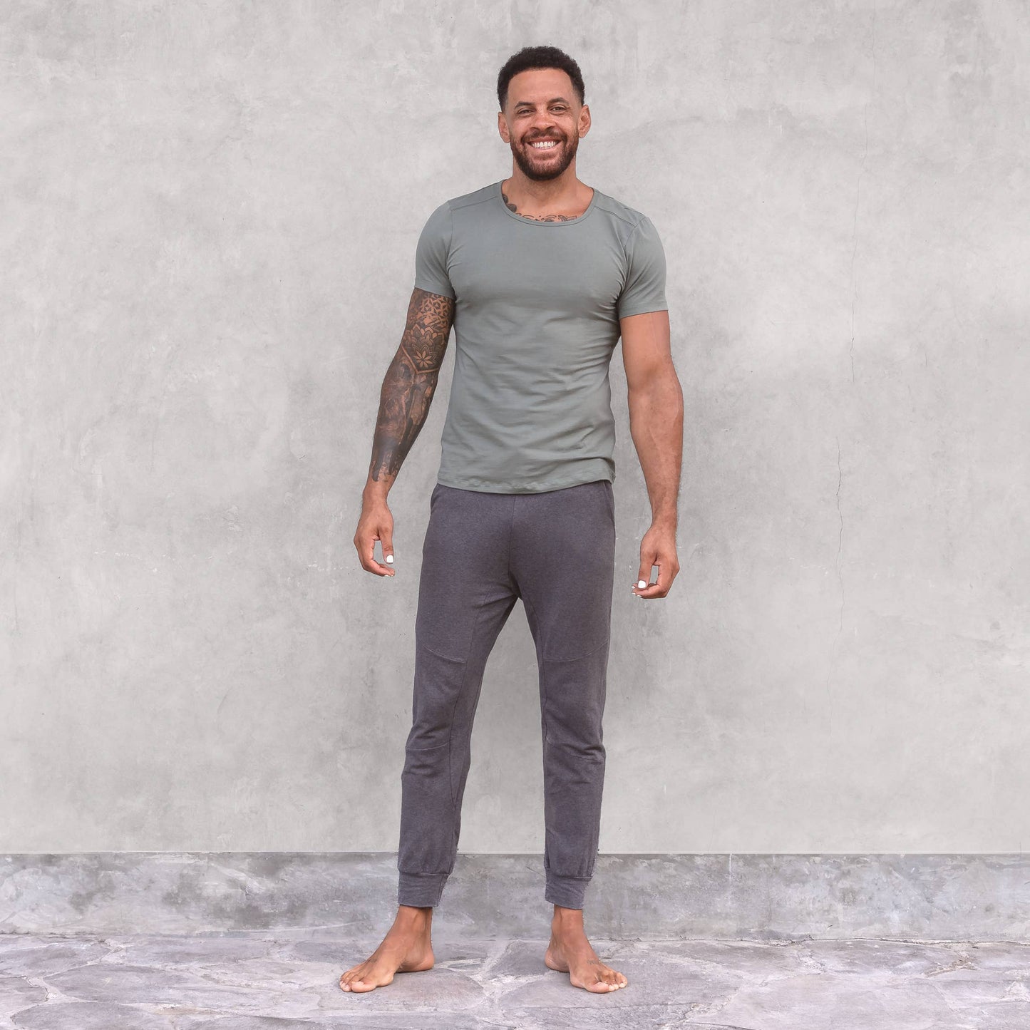 Maglietta da yoga aderente per uomo in cotone-lycra - Jaya