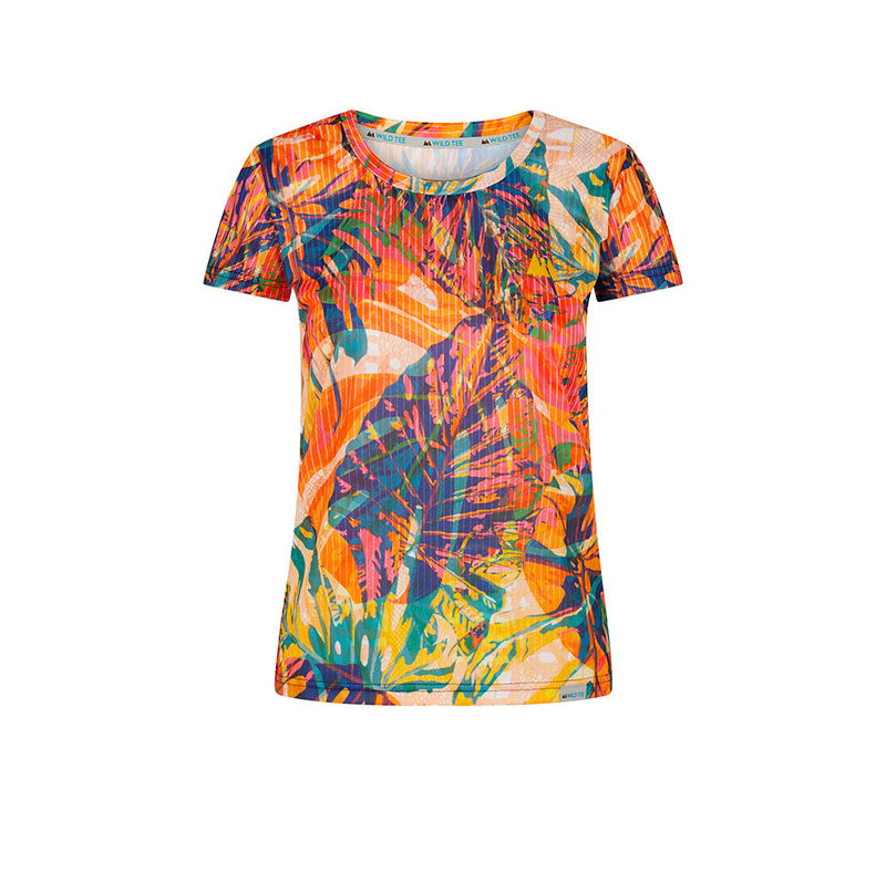 t-shirt da donna in tessuto tecnico riciclato