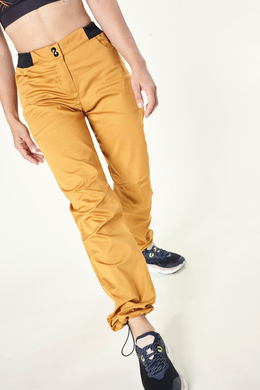 Pantalone arrampicata ANDE Ocra donna realizzato a mano