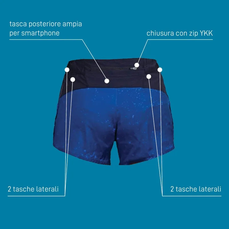 Informazioni tecniche sulle tasche del pantaloncino dietro