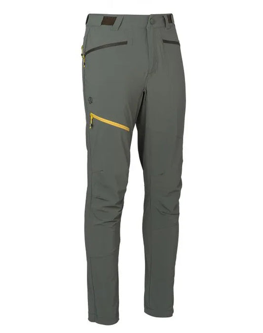 Pantaloni trekking leggeri colore verde con tasca sulla coscia 