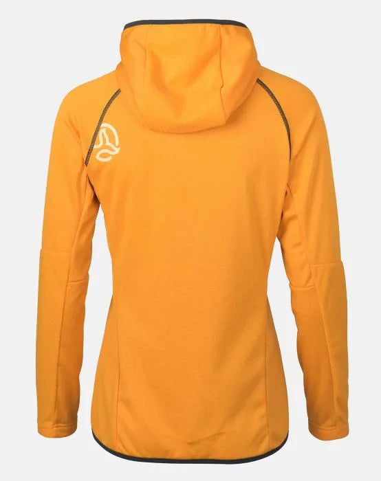 Pile giallo con zip da donna con cappuccio