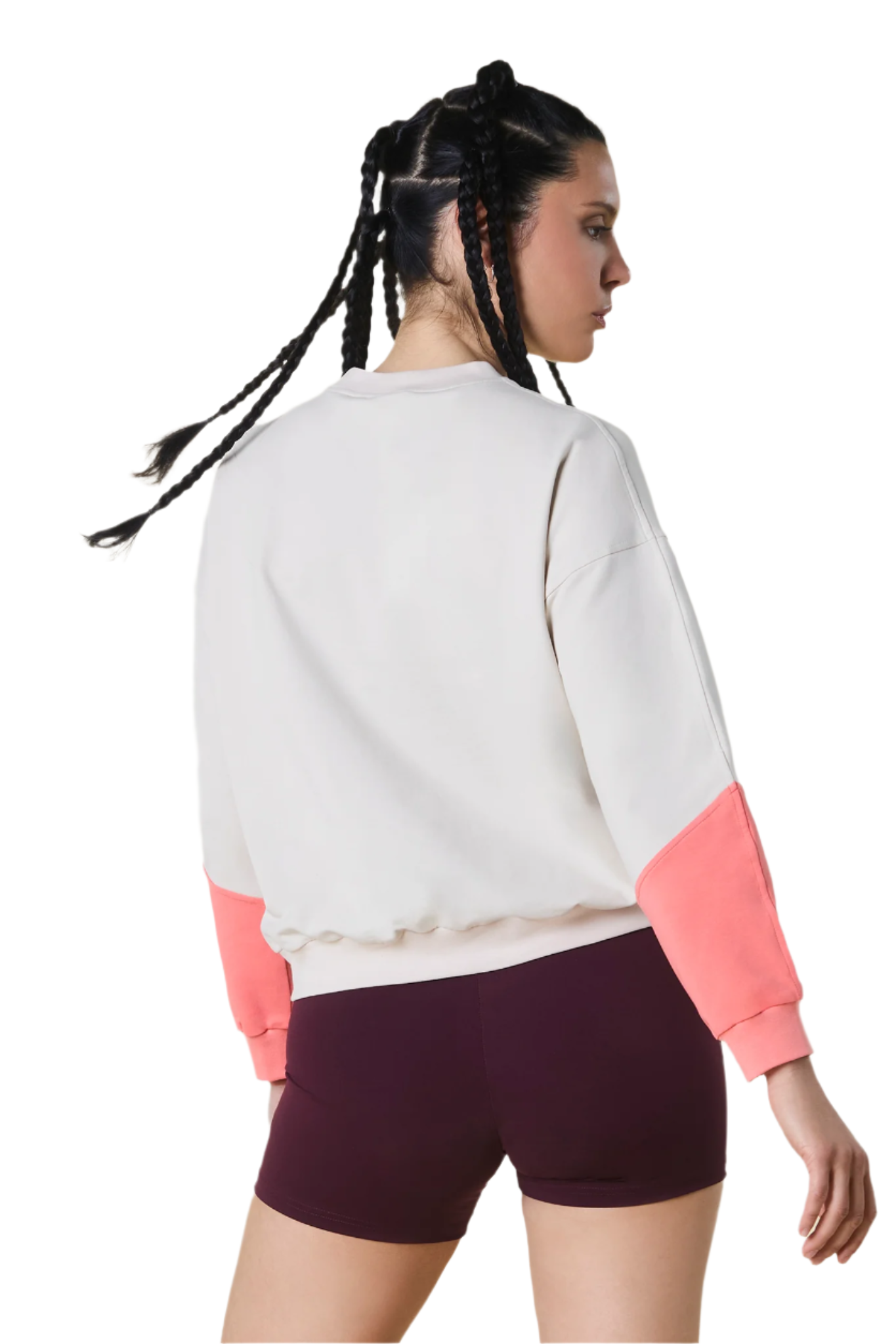 Felpa leggera da donna due colori Light Sand Peach