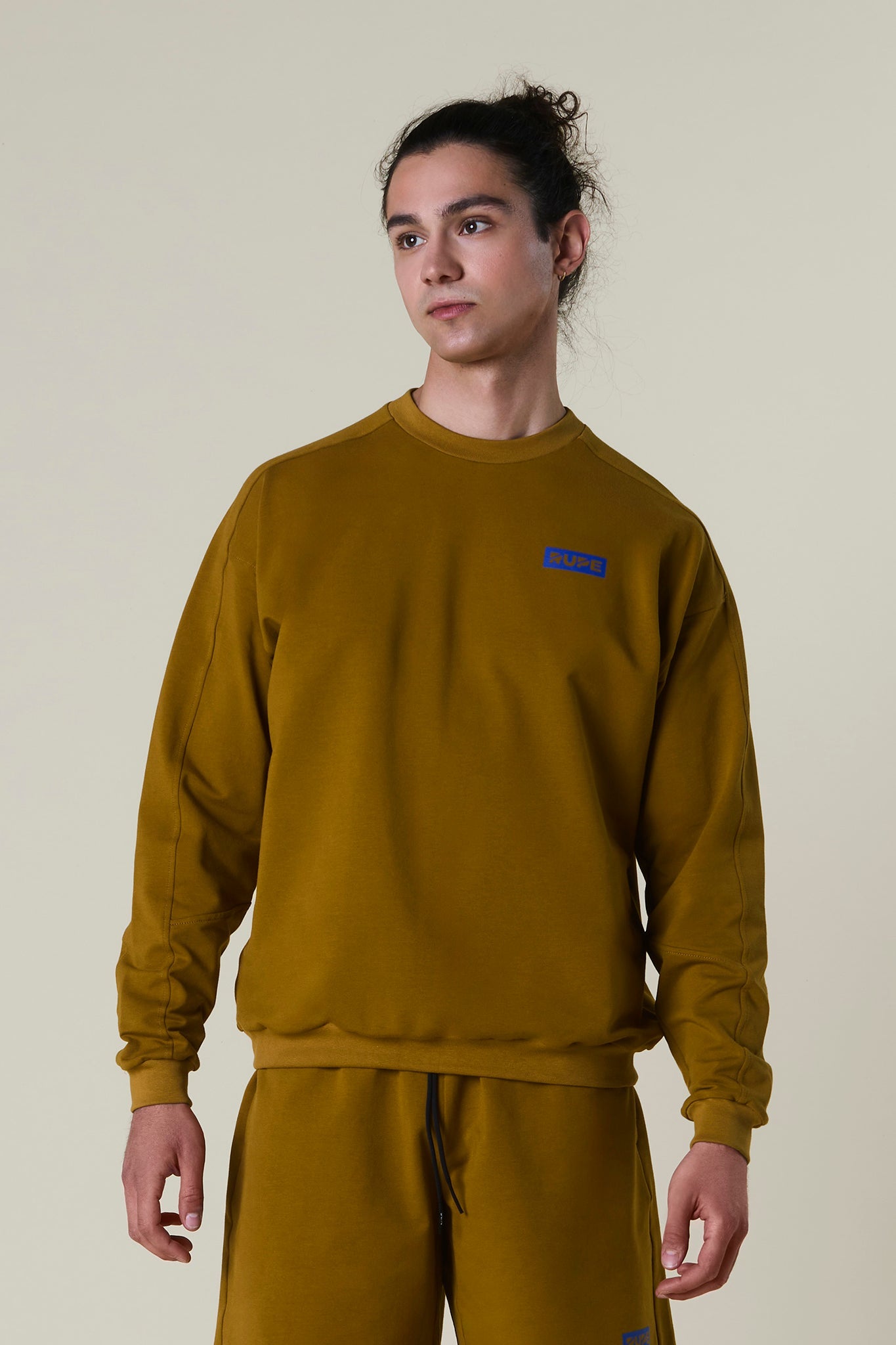 Felpa leggera uomo Olive Green Blue