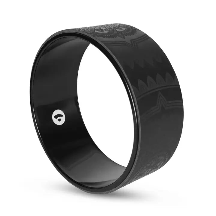 Ruota da yoga nera con Mandala