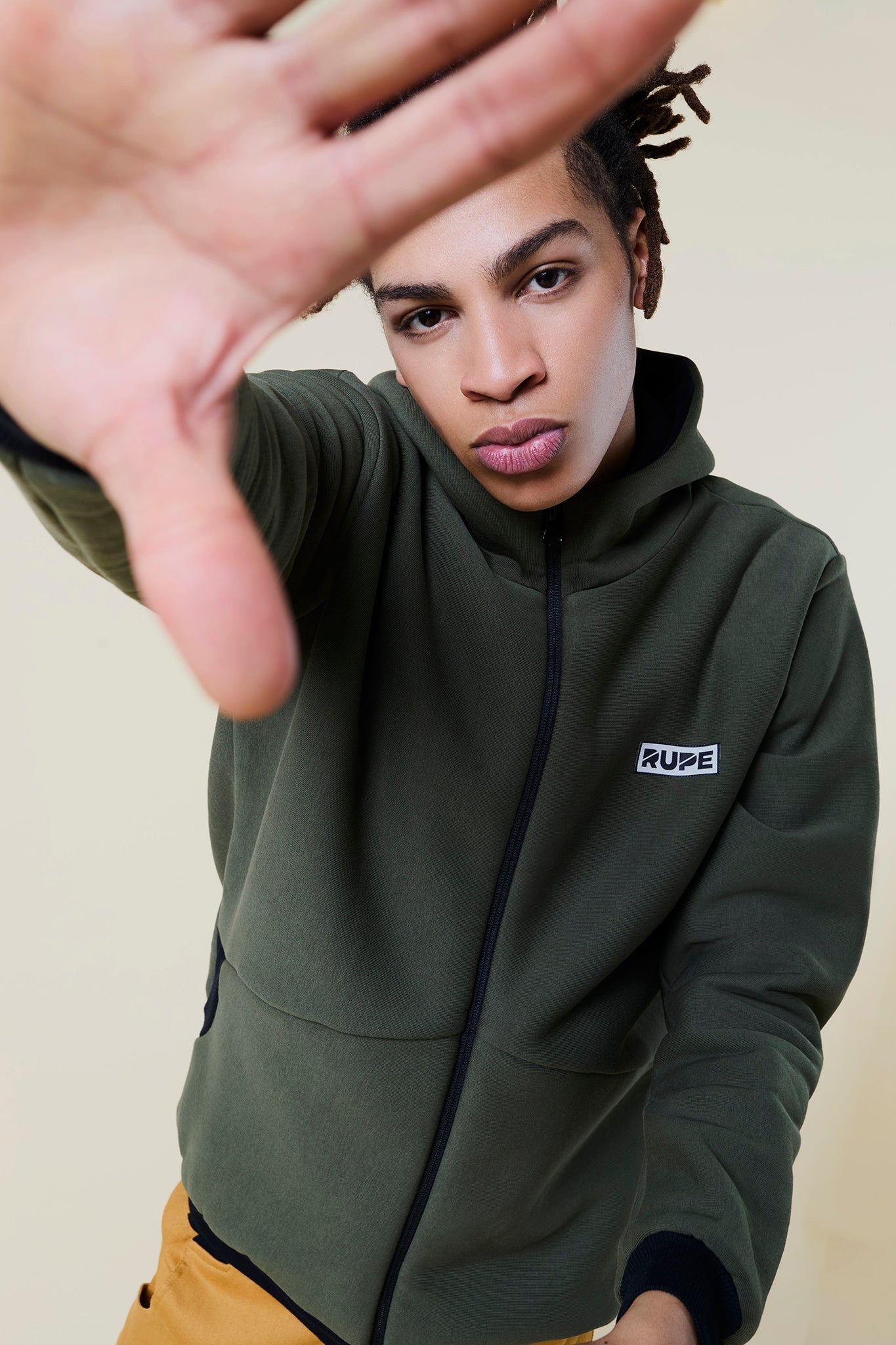 Felpa zip con Cappuccio - Unisex - Verde Militare