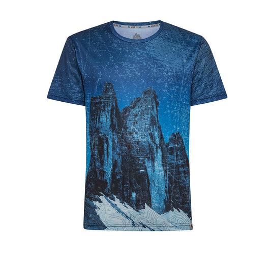 t-shirt climbing con stampa cime di Lavaredo