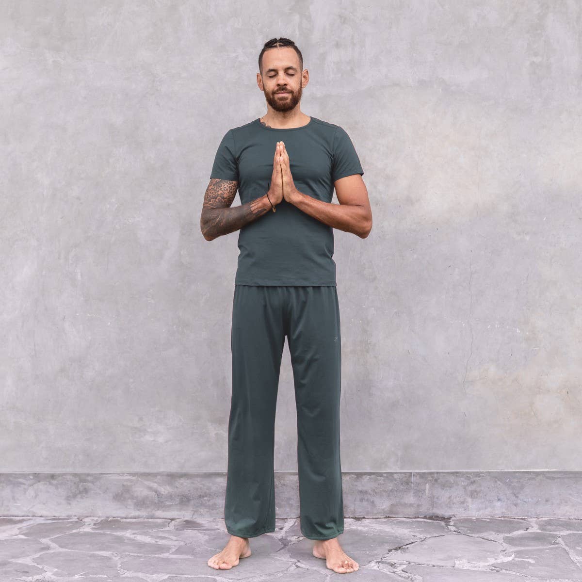 Maglietta da yoga aderente per uomo in cotone-lycra - Jaya