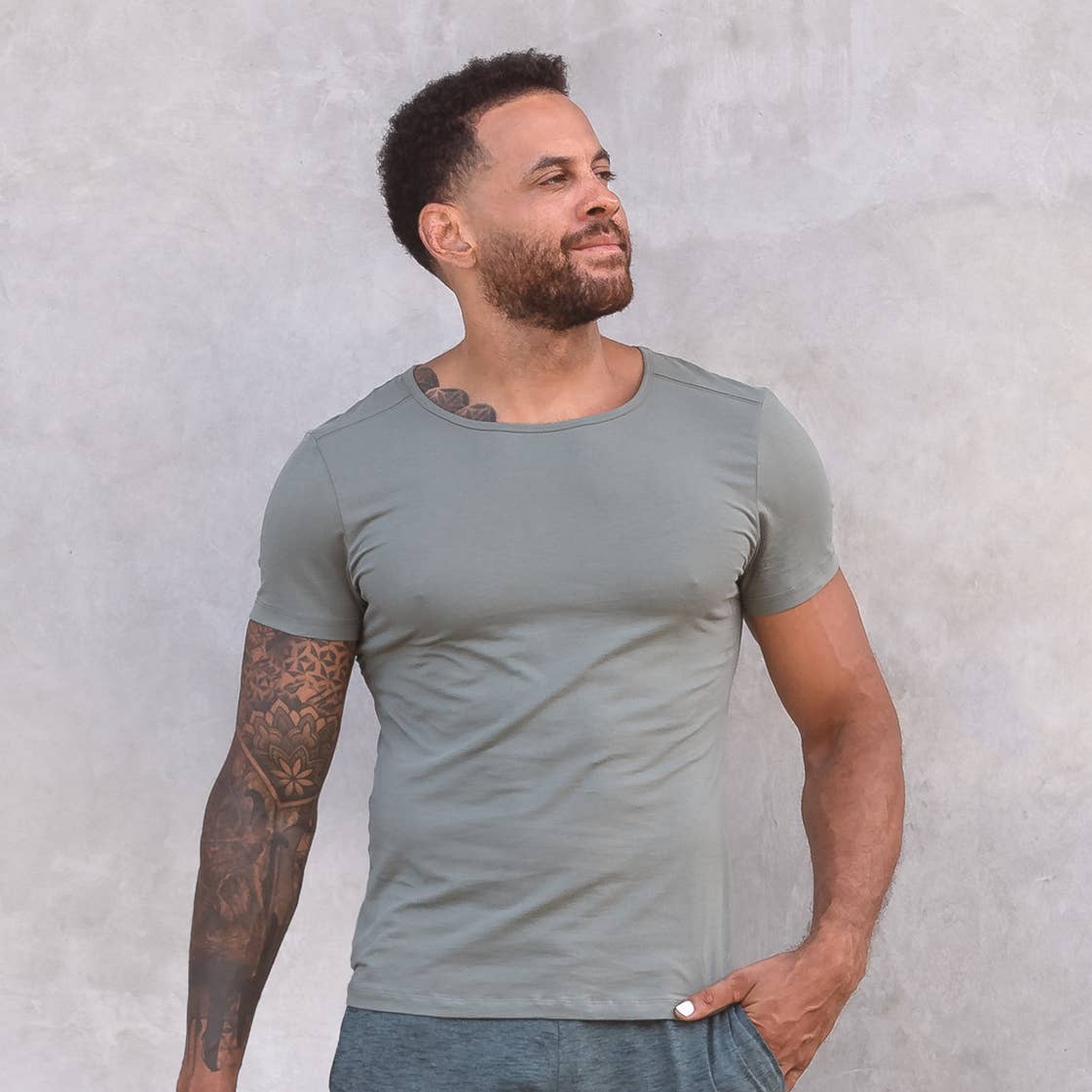 Maglietta da yoga aderente per uomo in cotone-lycra - Jaya