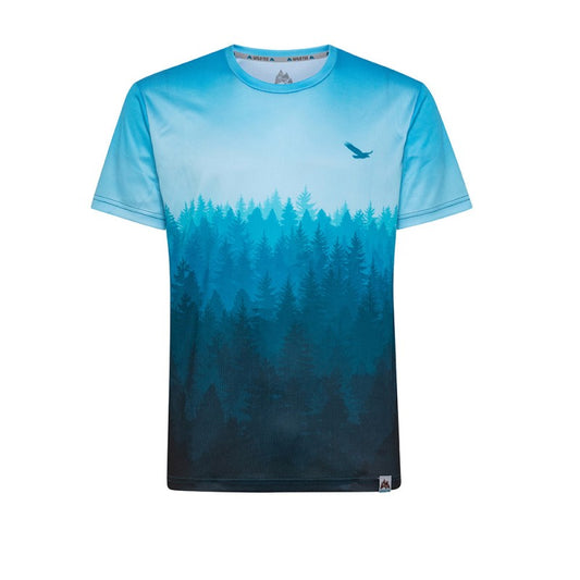 t-shirt running uomo con stampa foresta