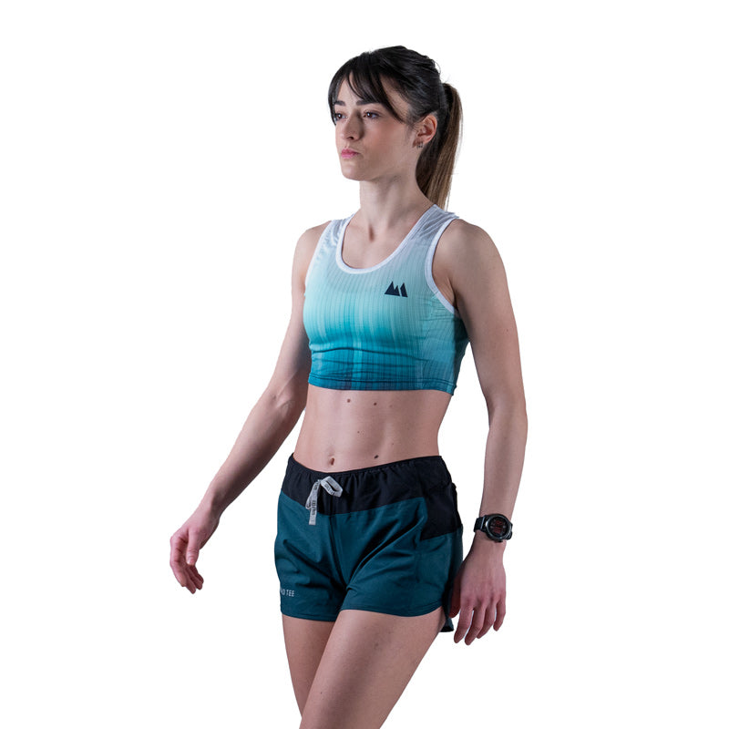 crop top sportivo donna blu sfumato